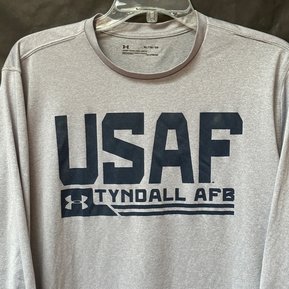 Under Armor USAF Gray Athletic Activewear Long Sleeve Tee Shirt XL - Picture 5 of 6